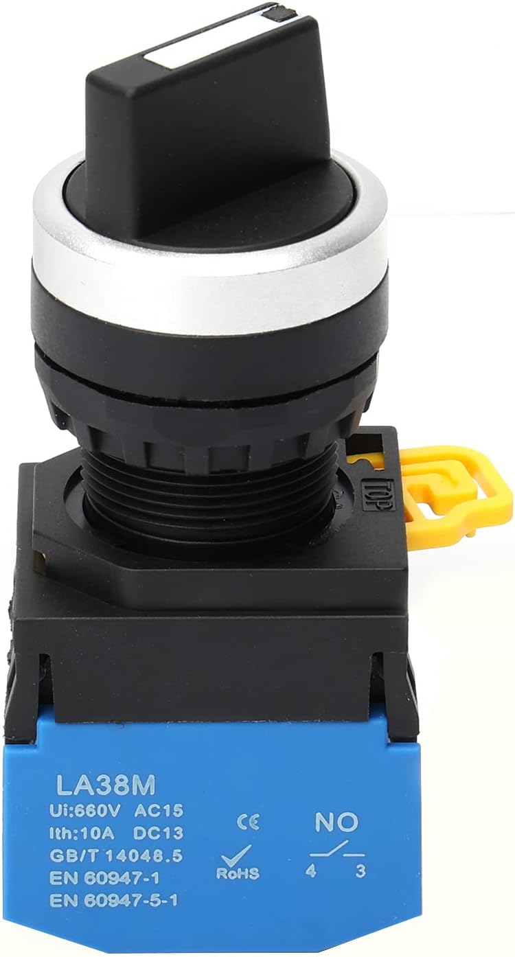 STARELO 22mm Selector Switches 2 Position Maintained 1NO Latching Rotary Selector Switch 10A 660V LA38M-10X-21.(2 Position Maintained) - Image 2